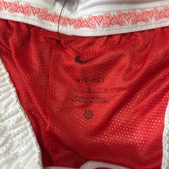 Nike Dri-FIT Men’s Basketball White Red Drawstring Shorts Size Large - Picture 9 of 15